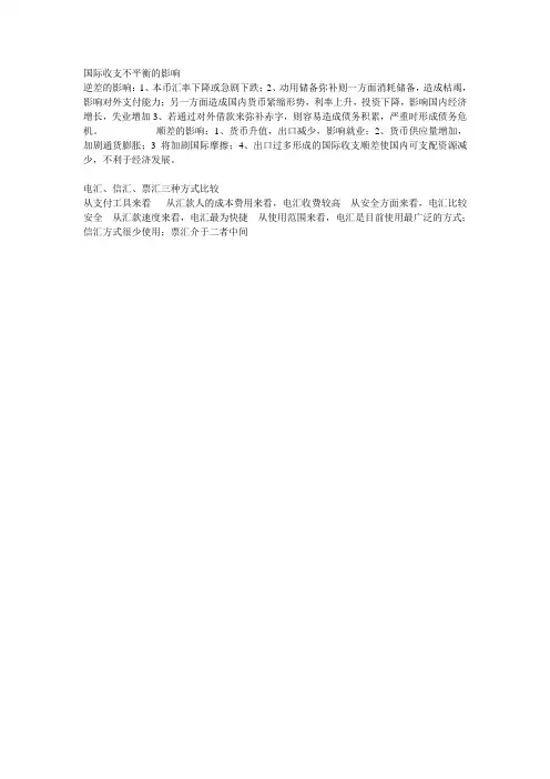 国际收支不平衡的影响