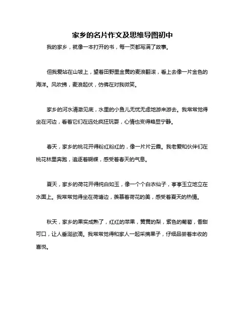 家乡的名片作文及思维导图初中