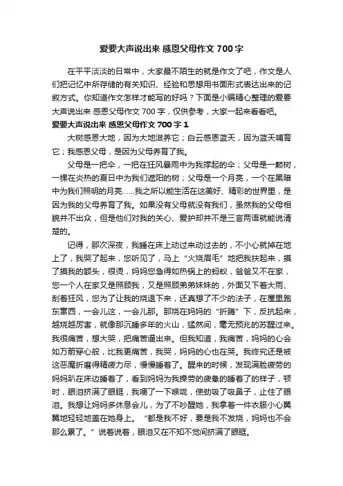 爱要大声说出来感恩父母作文700字