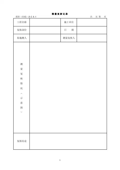测量复核记录