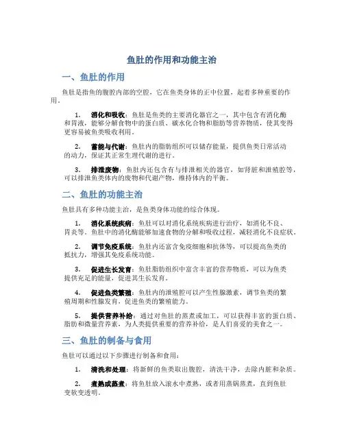 鱼肚的作用和功能主治图片