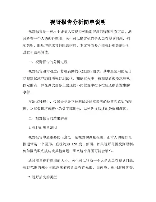 视野报告分析简单说明
