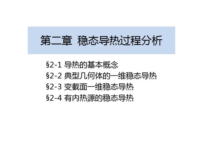 材料加工冶金传输原理最新版精品课件传热部分-第二章 一维稳态导热