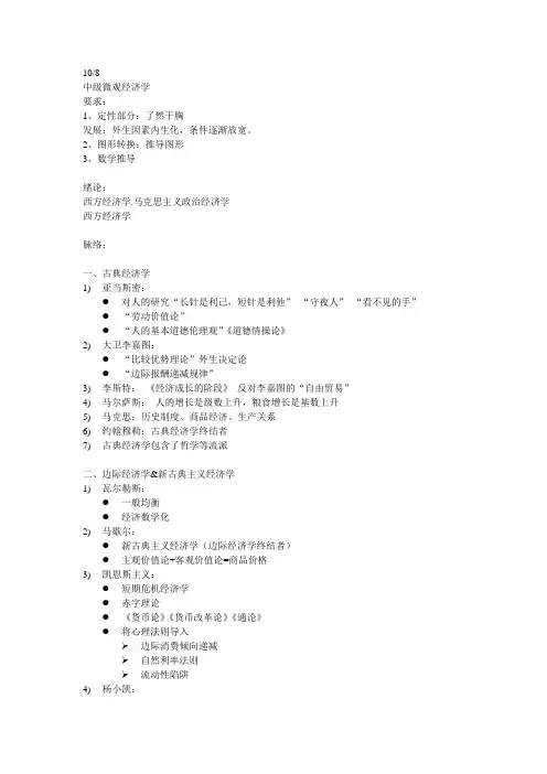 微观经济学消费者理论：偏好、效用、收入约束、无差异曲线、弹性