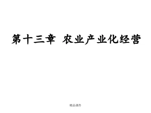 农业产业化经营ppt课件