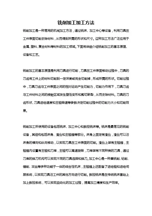 铣削加工加工方法