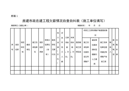 专项整治工作线索台帐表