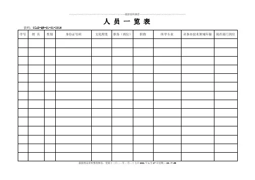 质量记录表格(DOC89页)