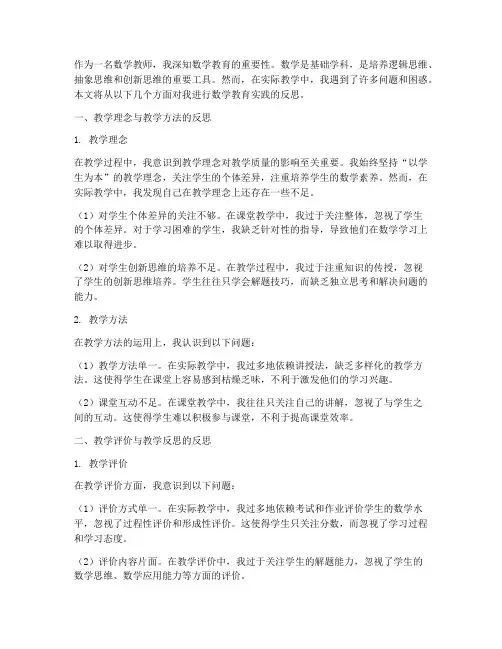 数学教育实践反思
