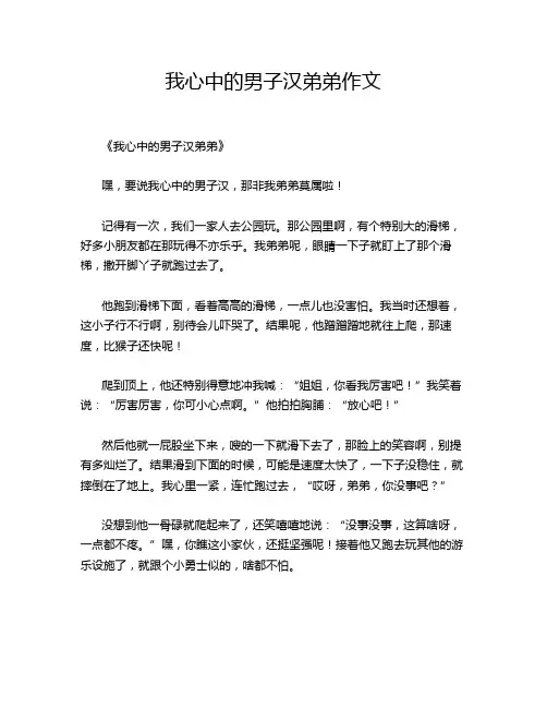 我心中的男子汉弟弟作文