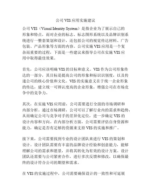 公司VIS应用实施建议