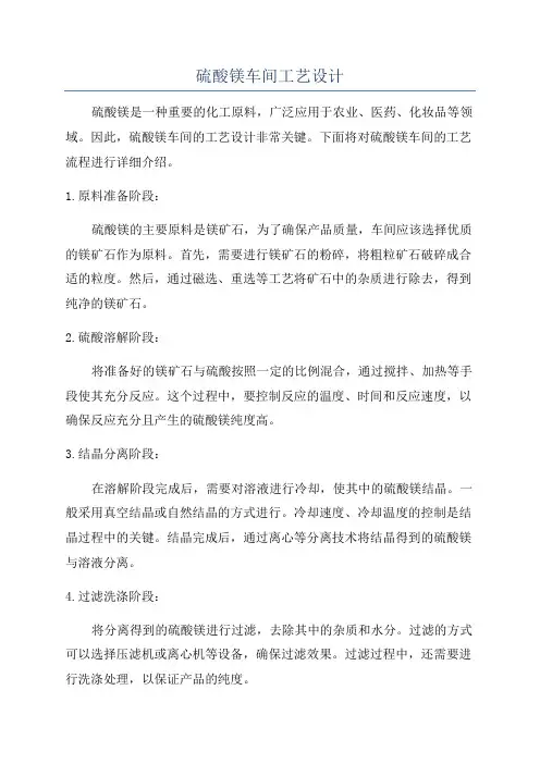 硫酸镁车间工艺设计
