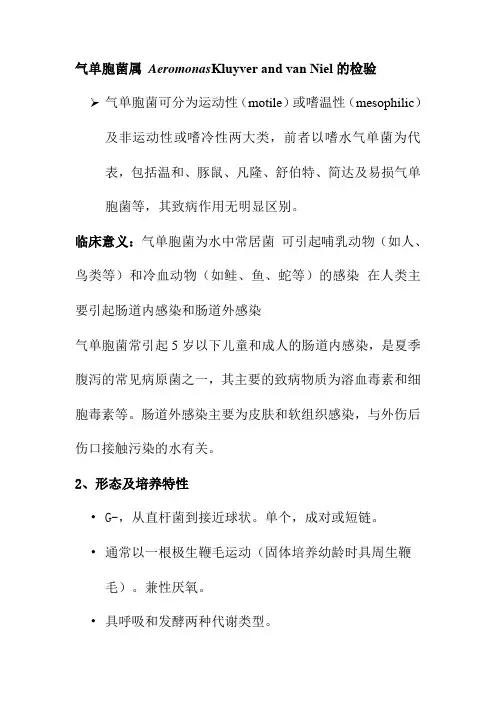 气单胞菌属 AeromonasKluyver and van Niel的检验