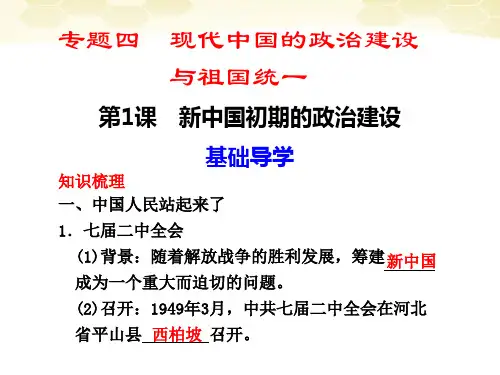 高中历史 专题4 1新中国初期的政治建设精美课件 人民版必修1