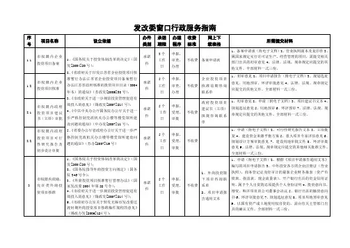 发改委窗口行政服务指南