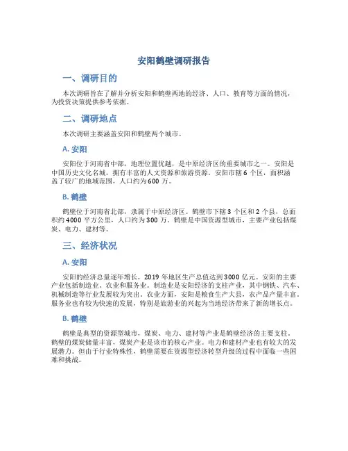 安阳鹤壁调研报告