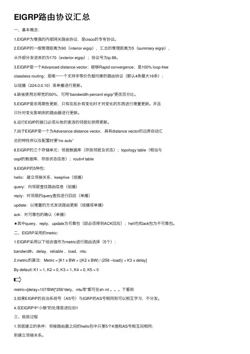 EIGRP路由协议汇总