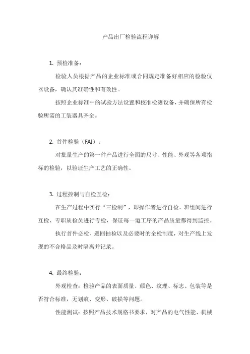 产品出厂检验流程详解