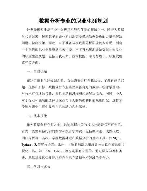 数据分析专业的职业生涯规划