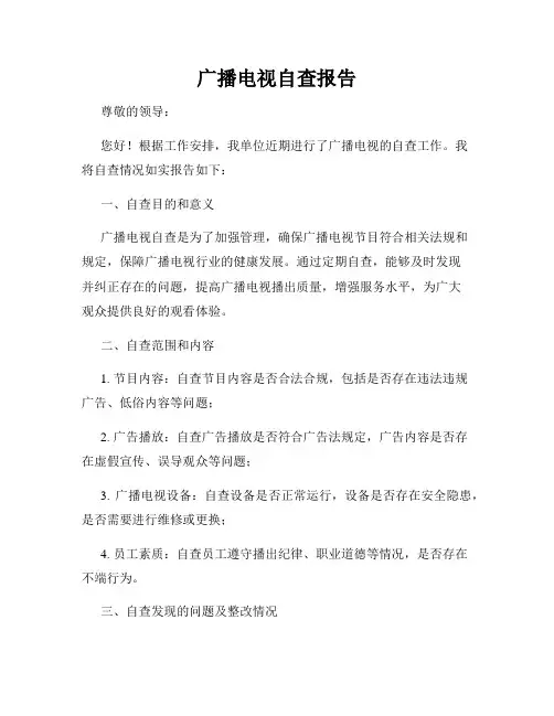 广播电视自查报告