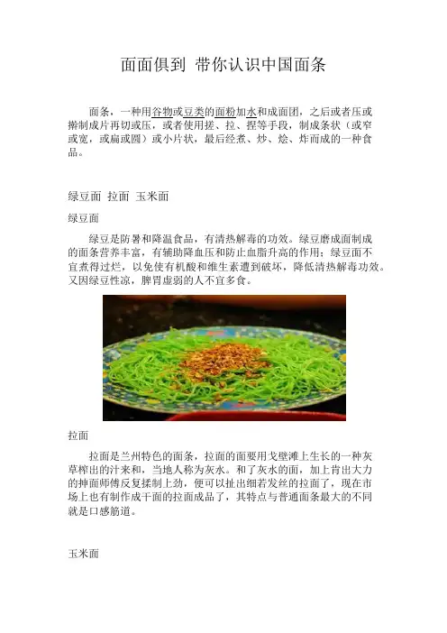 面面俱到 带你认识中国面条