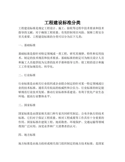 工程建设标准分类