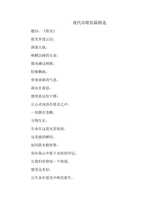 现代诗歌短篇精选
