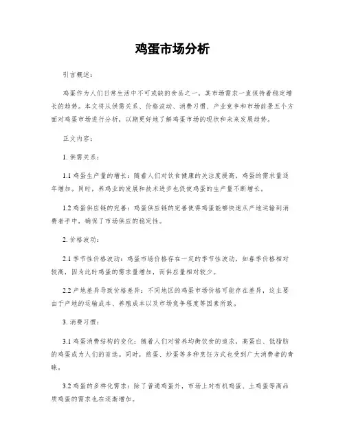 鸡蛋市场分析