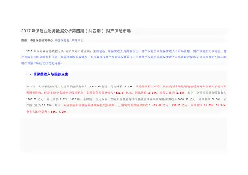 2017年保险业财务数据分析第四期