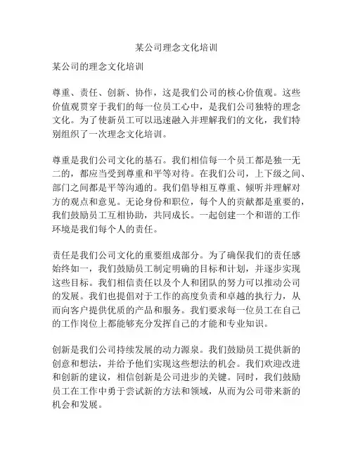 某公司理念文化培训
