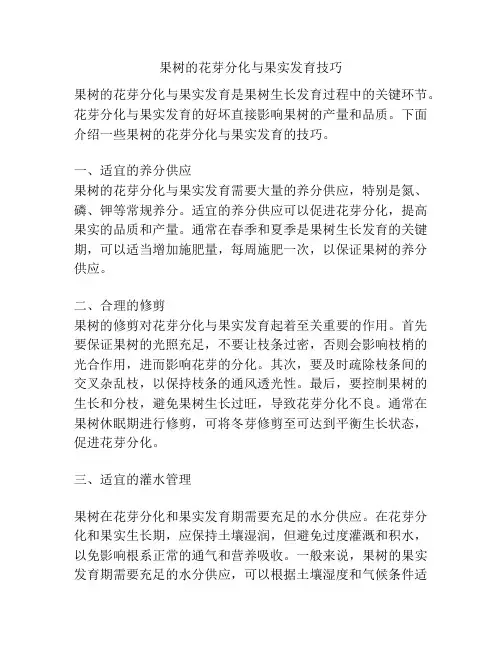 果树的花芽分化与果实发育技巧