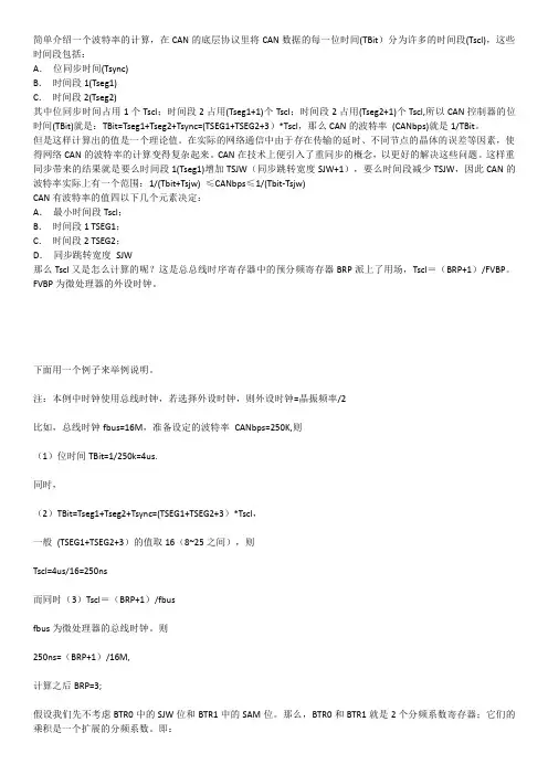 飞思卡尔s12系列CAN波特率计算