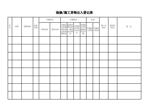 货物出入登记表