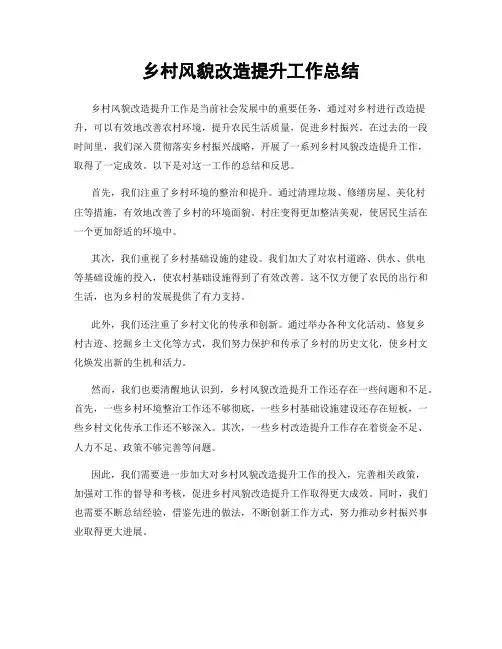 乡村风貌改造提升工作总结