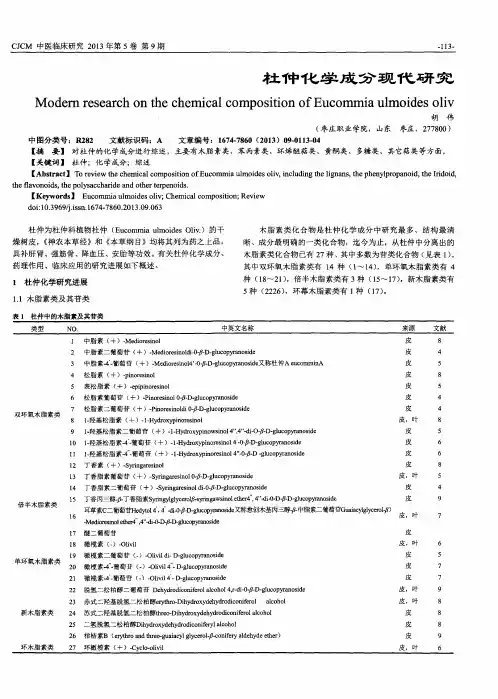 杜仲化学成分现代研究