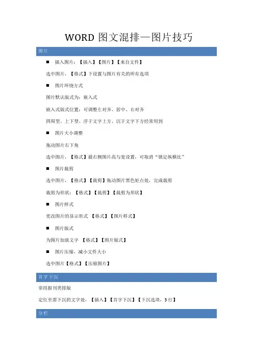 最新整理WORD图文混排—图片技巧