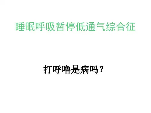 睡眠呼吸暂停低通气综合征