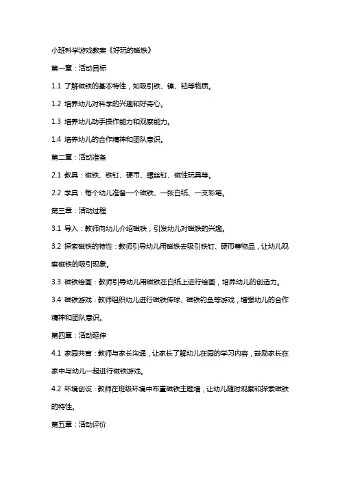 小班科学游戏教案《好玩的磁铁》