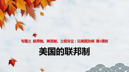 高中政治选修3精品课件4：3.1 美国的联邦制
