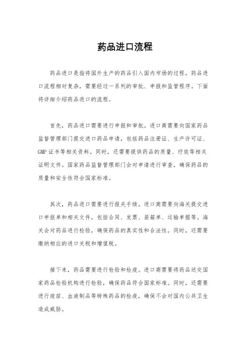 药品进口流程