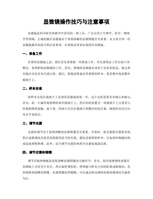 显微镜操作技巧与注意事项
