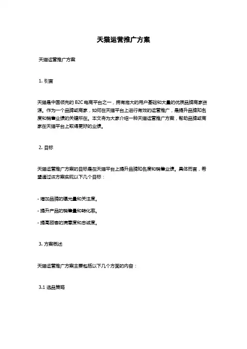 天猫运营推广方案