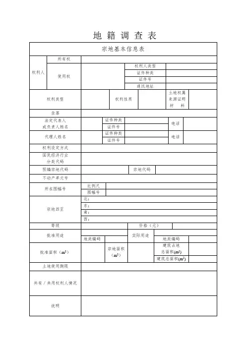 地籍调查表