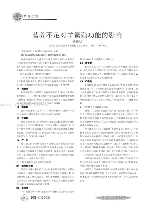 营养不足对羊繁殖功能的影响