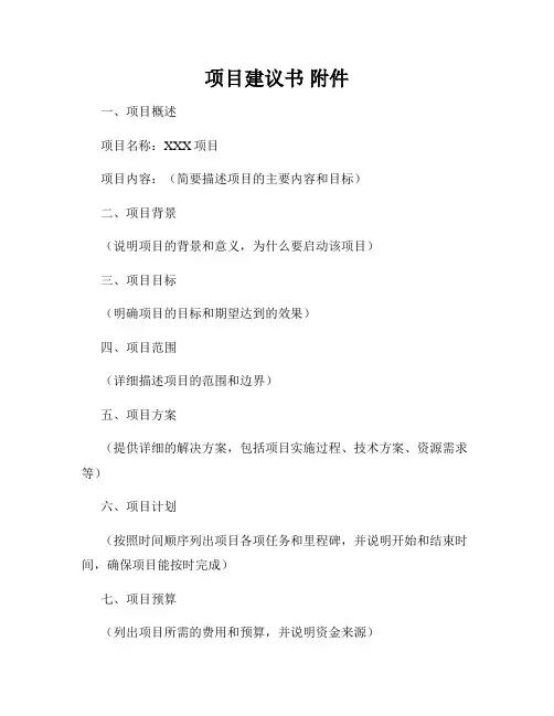 项目建议书 附件