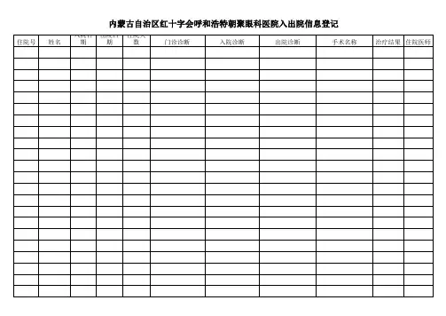 复印病历登记工作表