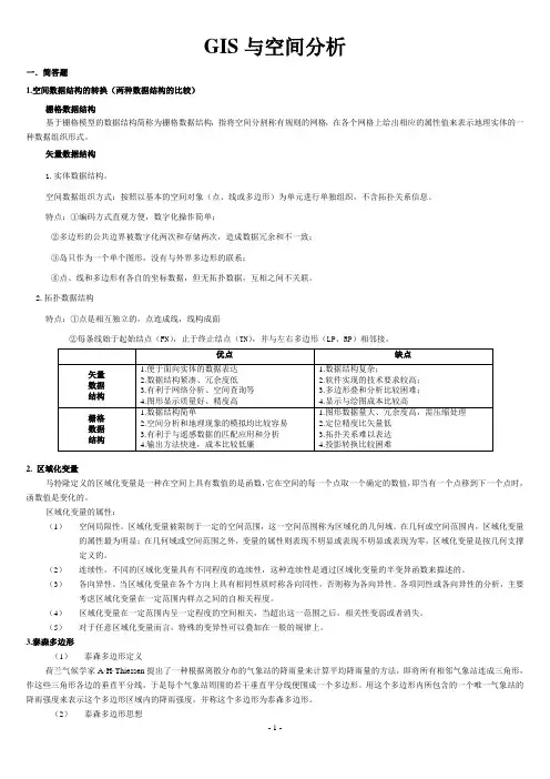 gis期末考试题