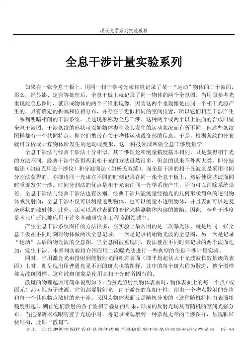 全息干涉计量实验系列