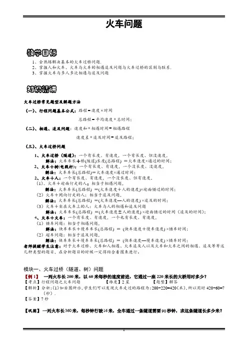 小学思维数学：行程问题之火车行程问题-带详解