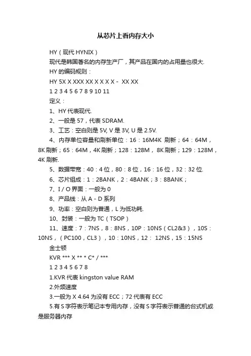 从芯片上看内存大小
